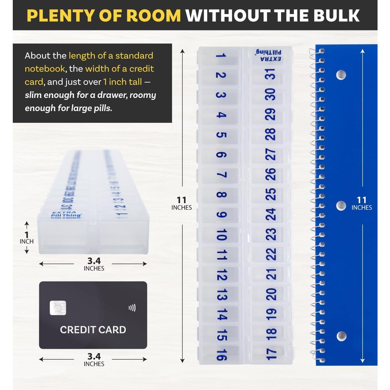 Organizador de Pastillas Mensual Pill Thing - 31 Compartimentos Grandes