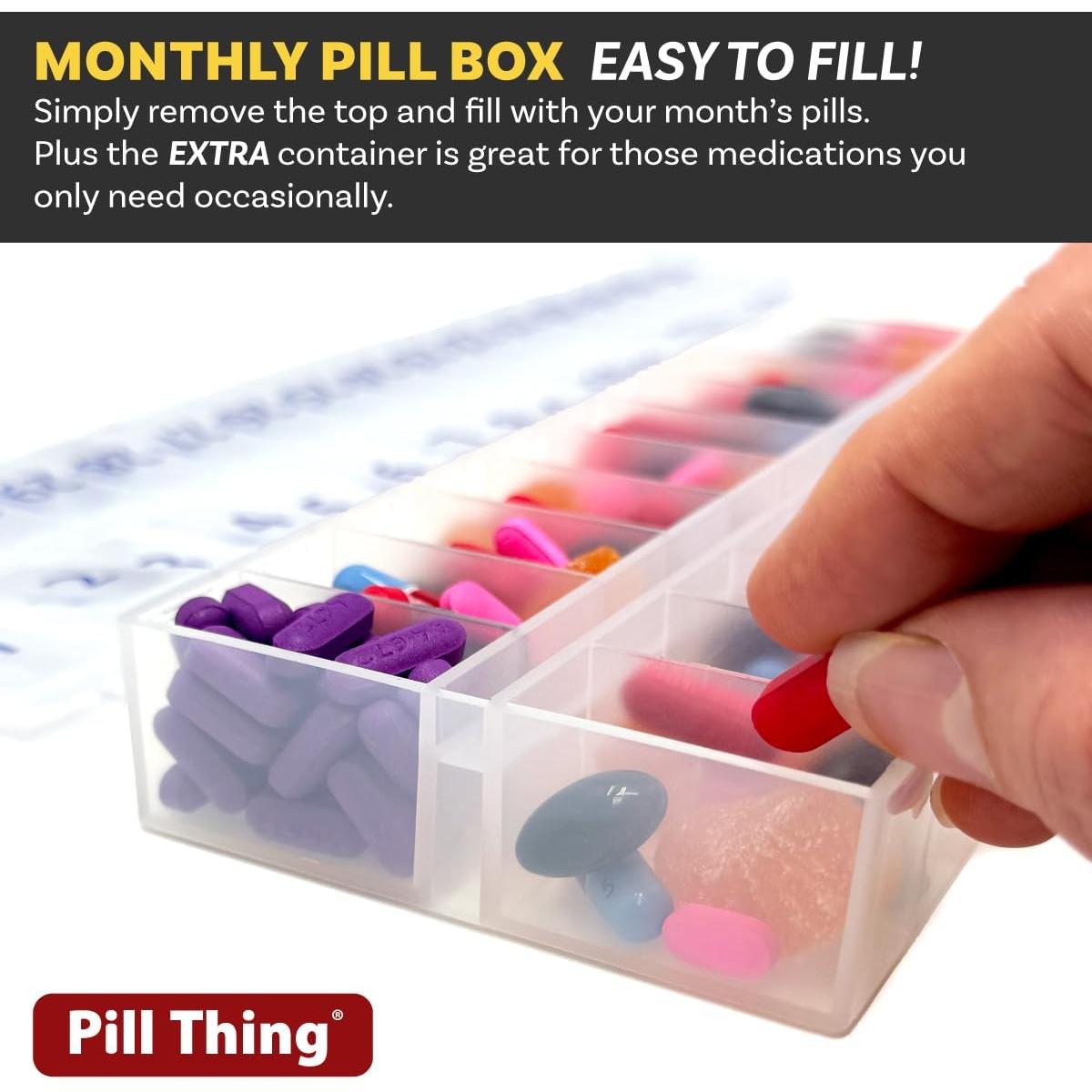 Organizador de Pastillas Mensual Pill Thing - 31 Compartimentos Grandes