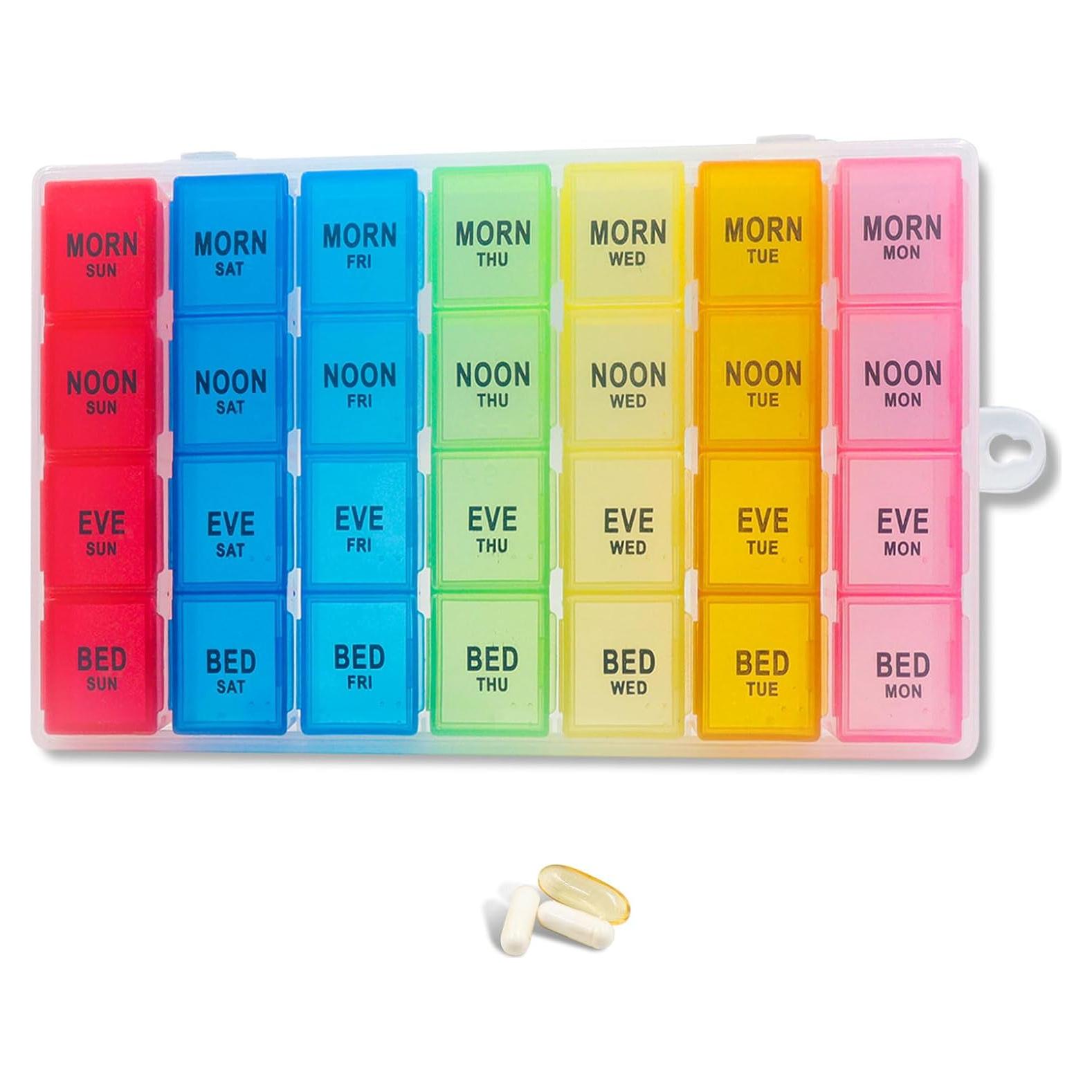 Organizador Semanal de Pastillas ACQUWISTACH 28 Compartimentos