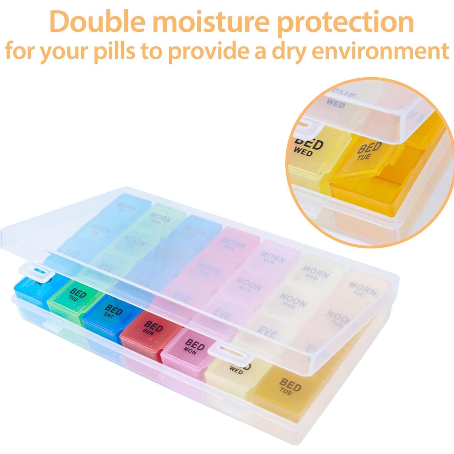 Organizador Semanal de Pastillas ACQUWISTACH 28 Compartimentos