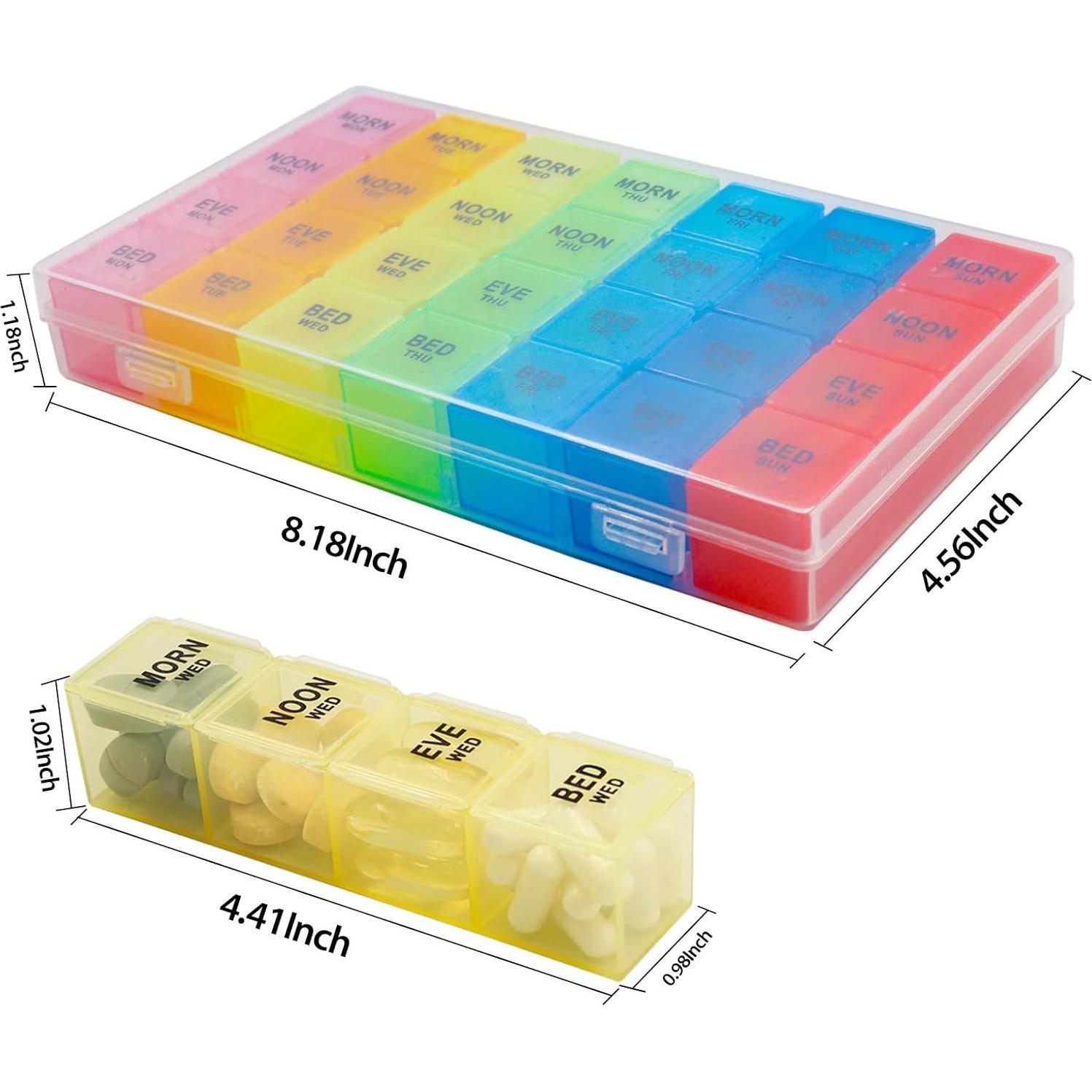 Organizador Semanal de Pastillas ACQUWISTACH 28 Compartimentos