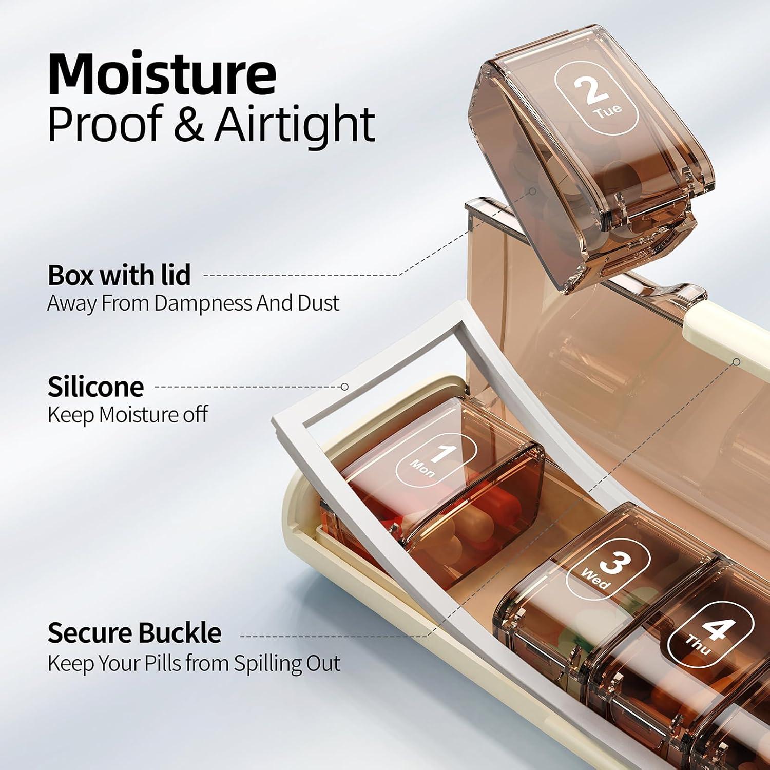 Organizador Semanal de Pastillas ZHIYES 7 Días a Prueba de Humedad