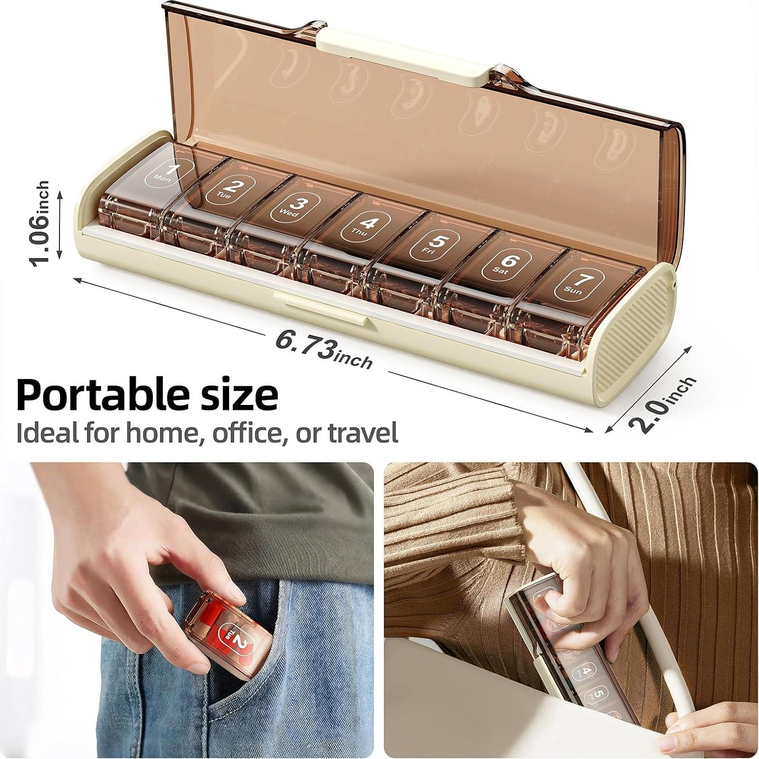 Organizador Semanal de Pastillas ZHIYES 7 Días a Prueba de Humedad