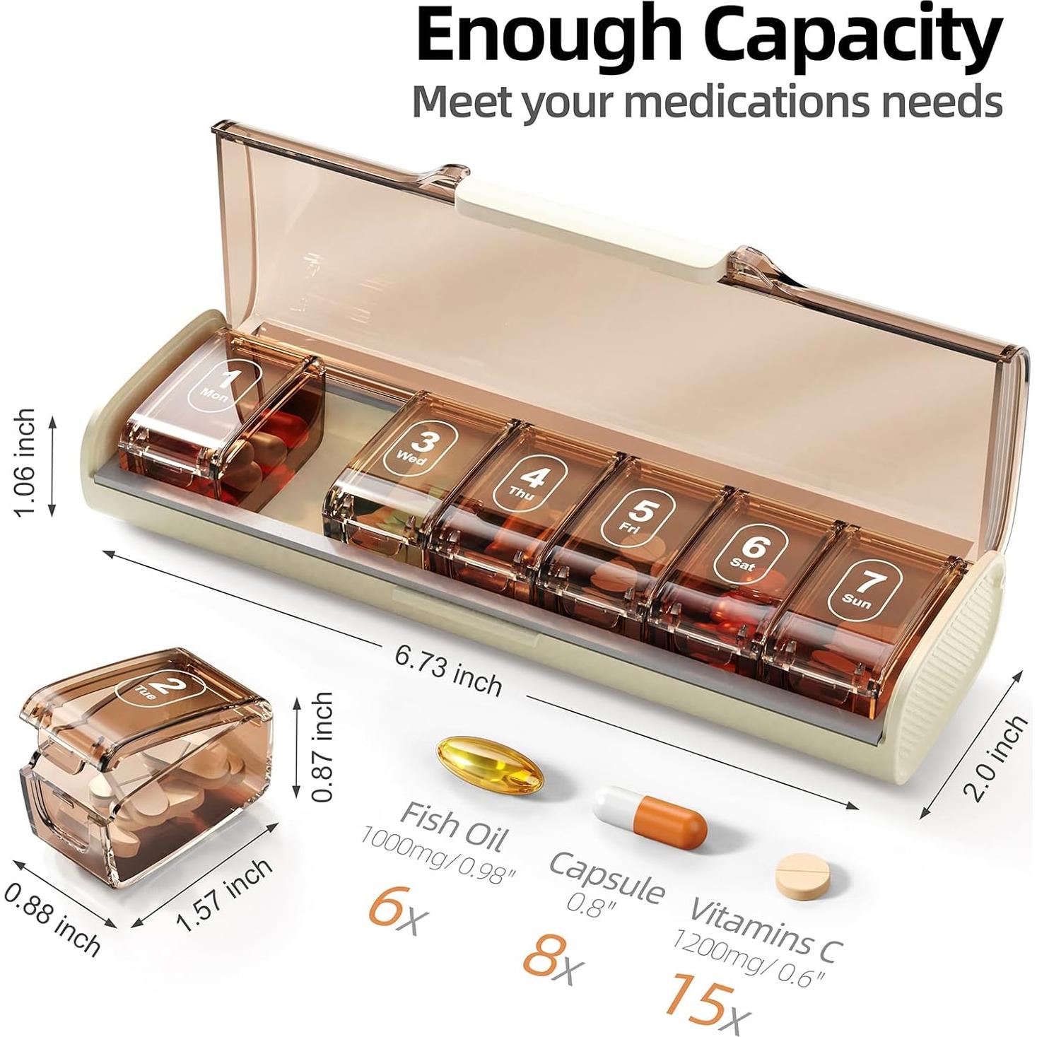 Organizador Semanal de Pastillas ZHIYES 7 Días a Prueba de Humedad