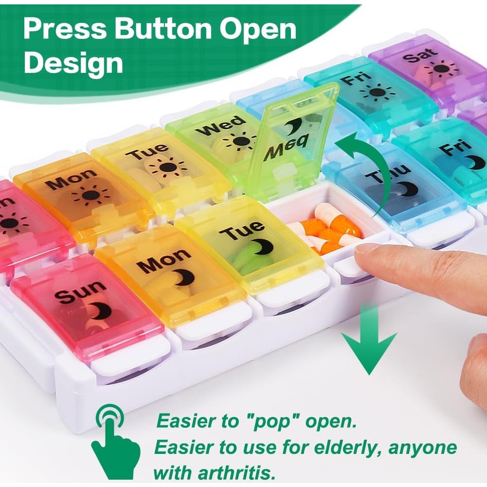 Organizador de Pastillas Shintop AM PM 7 Días Arcoíris