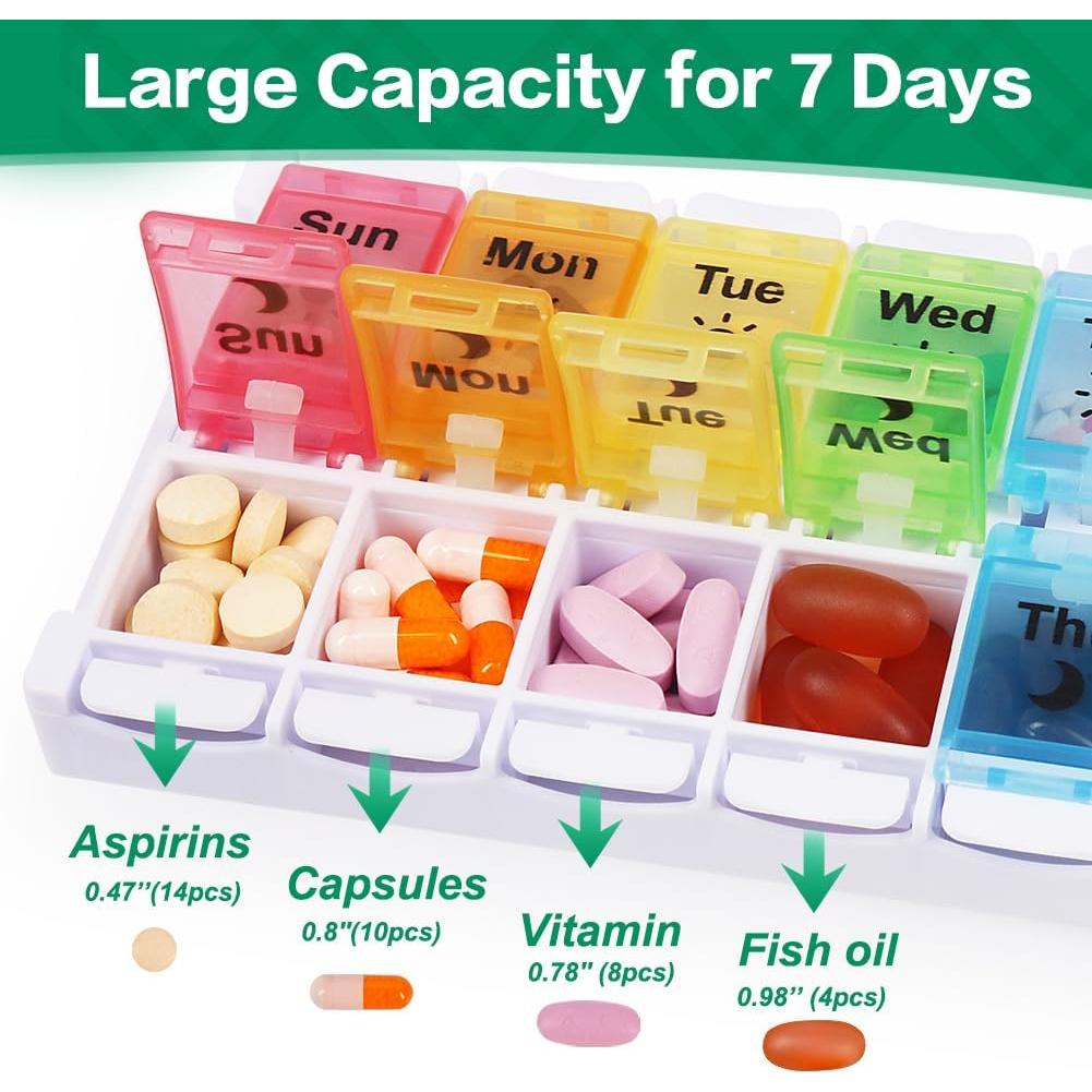 Organizador de Pastillas Shintop AM PM 7 Días Arcoíris