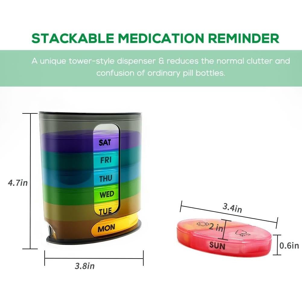 Organizador Semanal de Pastillas AM/PM GIYA - 7 Días, Sin BPA