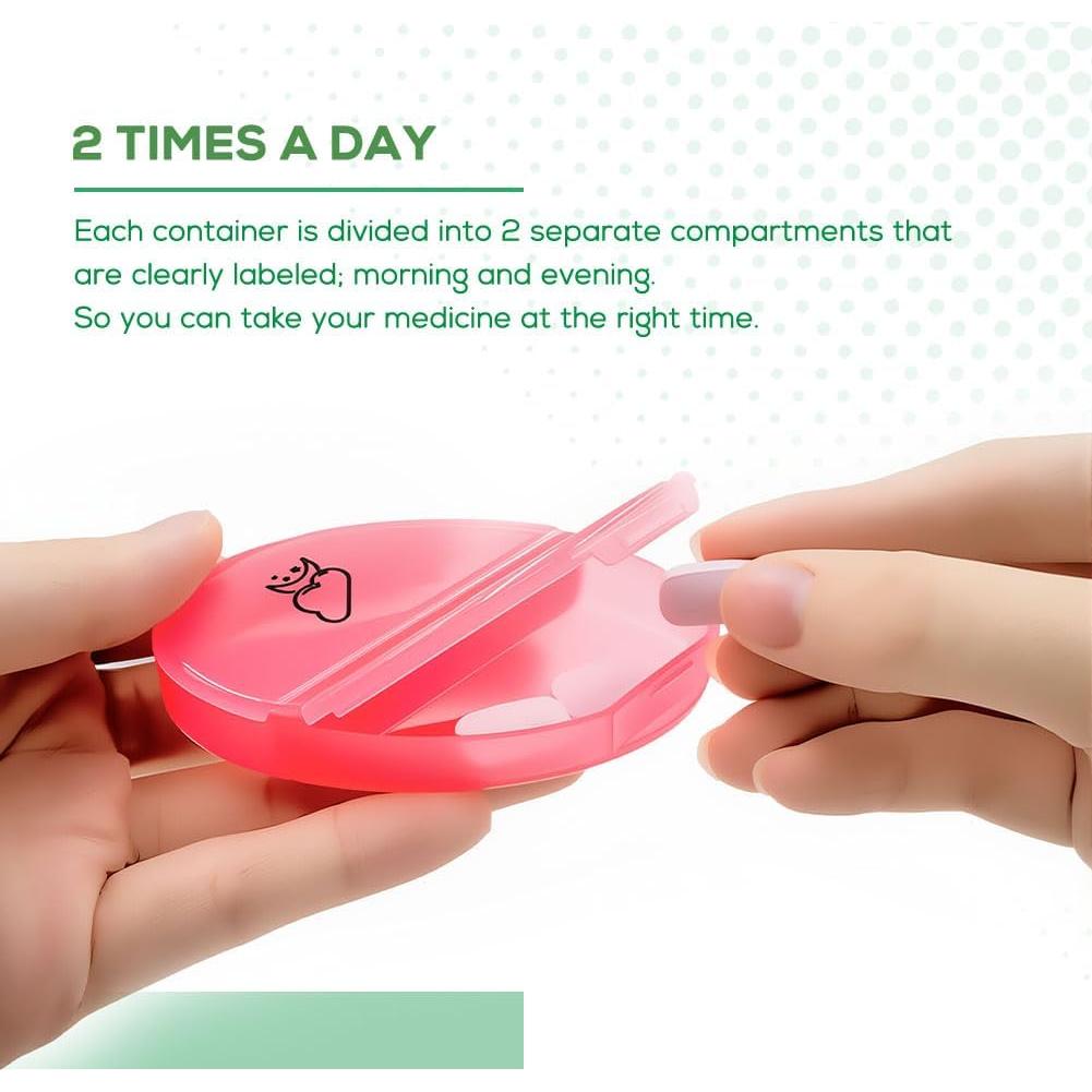 Organizador Semanal de Pastillas AM/PM GIYA - 7 Días, Sin BPA