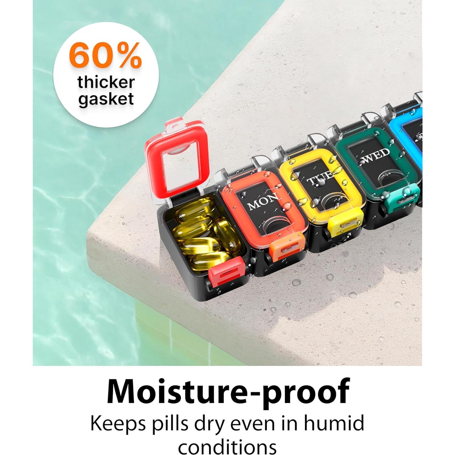 Organizador Semanal de Pastillas Bexeen 7 Días Impermeable