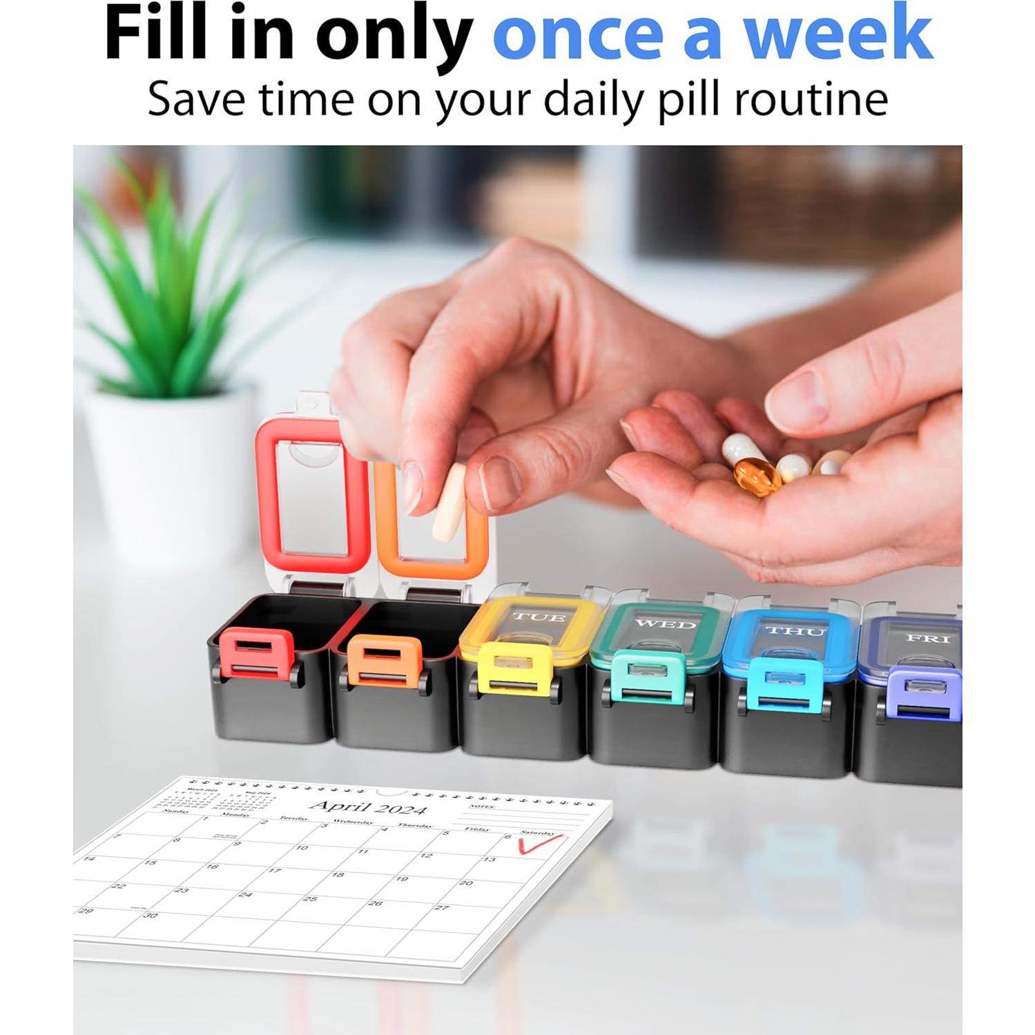 Organizador Semanal de Pastillas Bexeen 7 Días Impermeable