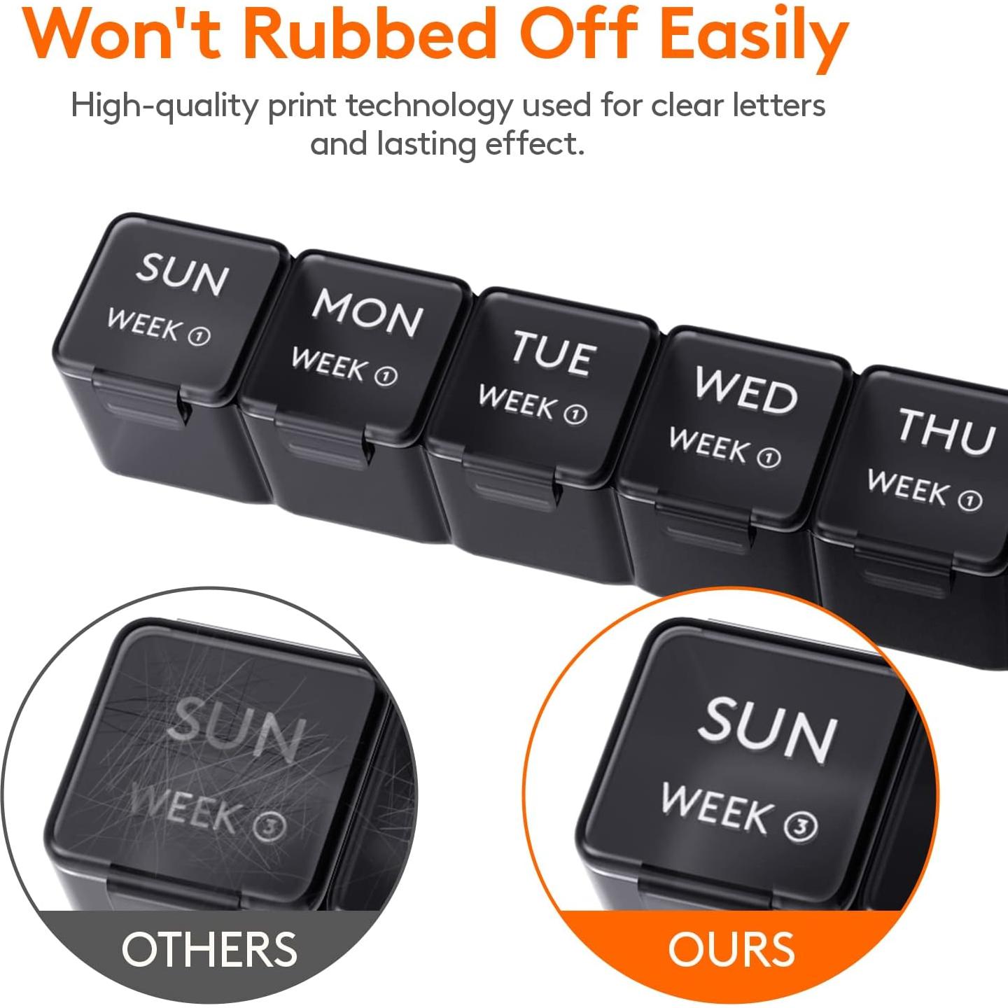 Organizador de Pastillas Mensual Lifewit 28 Compartimentos Negro