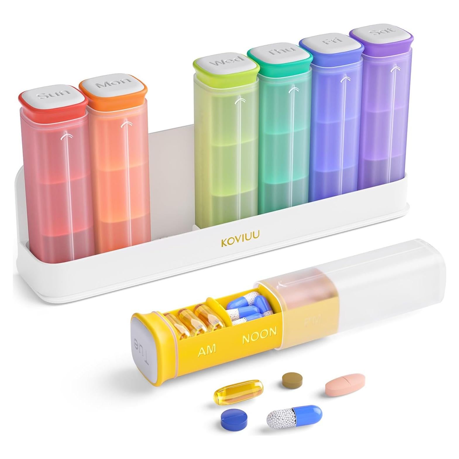 Organizador Semanal de Pastillas KOVIUU Blanco 3 Dosis Diarias