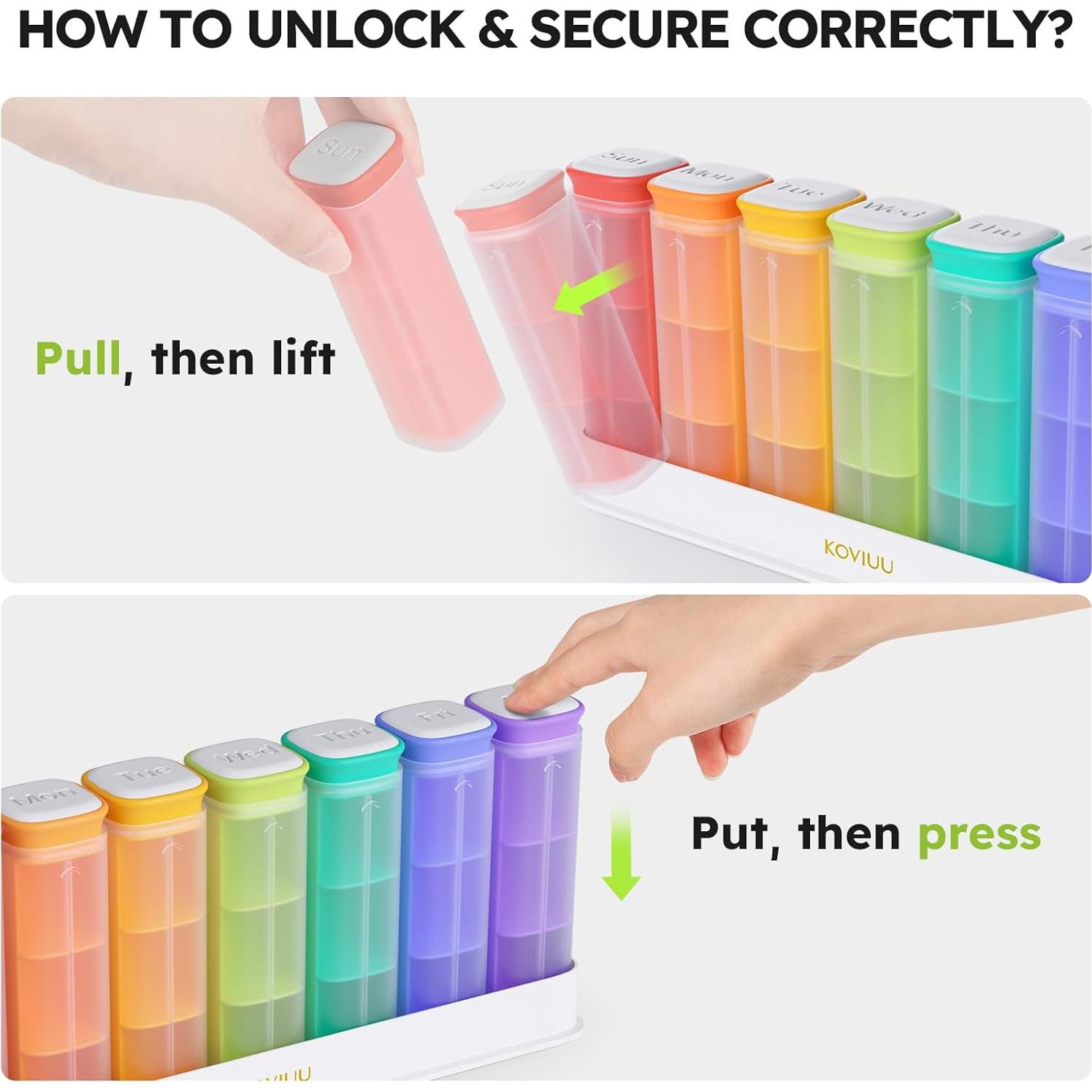 Organizador Semanal de Pastillas KOVIUU Blanco 3 Dosis Diarias