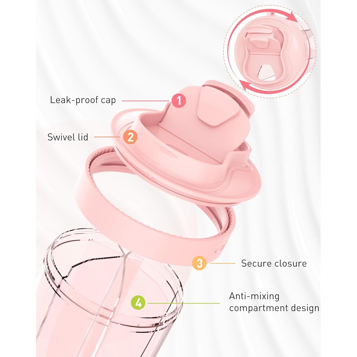 Organizador de Pastillas MEI NIAN Rosa 7 Compartimentos Antimezcla