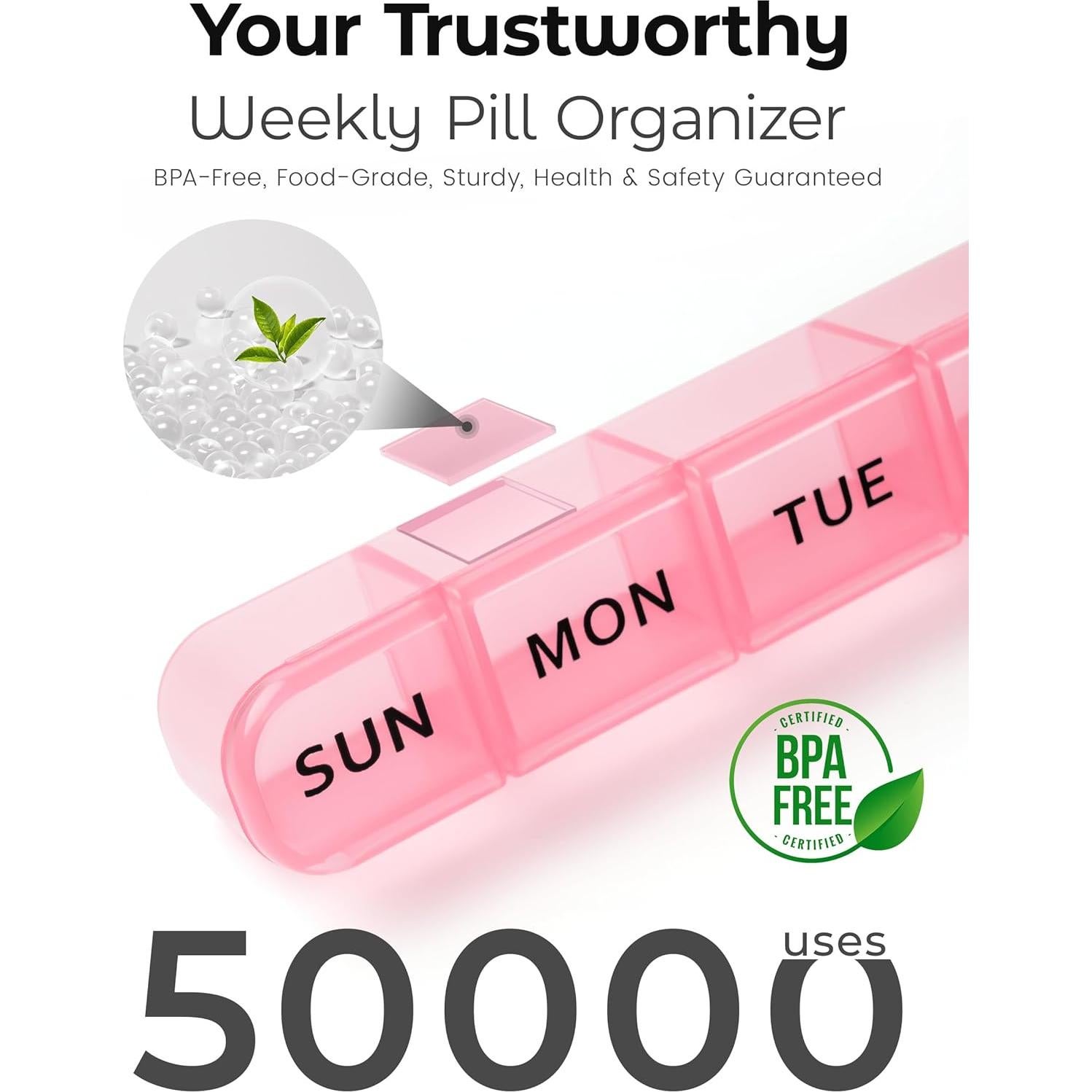 Organizador Semanal de Pastillas Daviky 2 Pack AM PM - Azul y Rosa