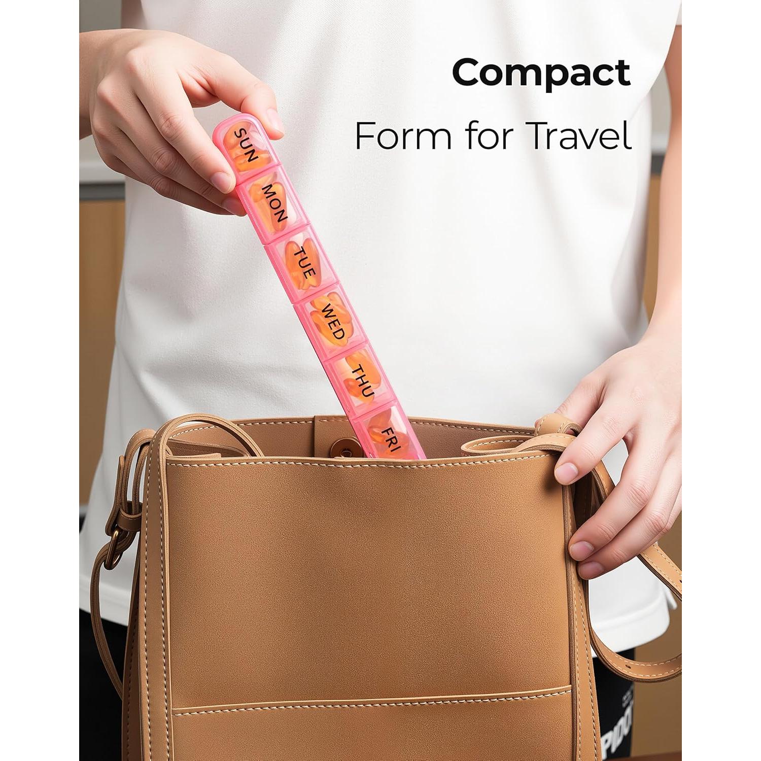 Organizador Semanal de Pastillas Daviky 2 Pack AM PM - Azul y Rosa