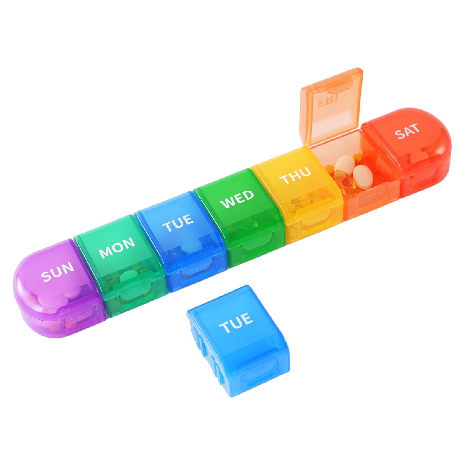 Organizador de Pastillas Semanal RSWHYY Multicolor 7 Días