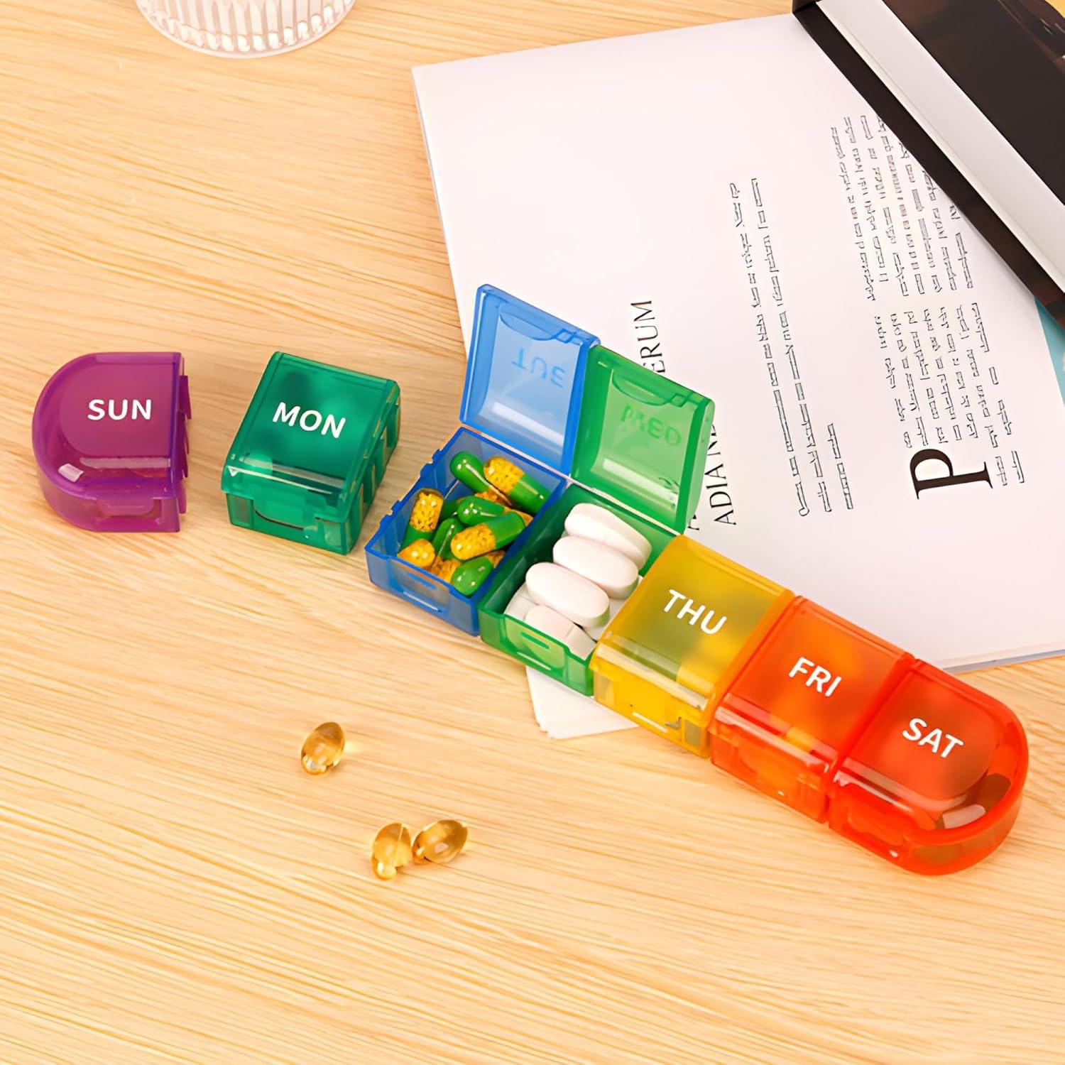 Organizador de Pastillas Semanal RSWHYY Multicolor 7 Días