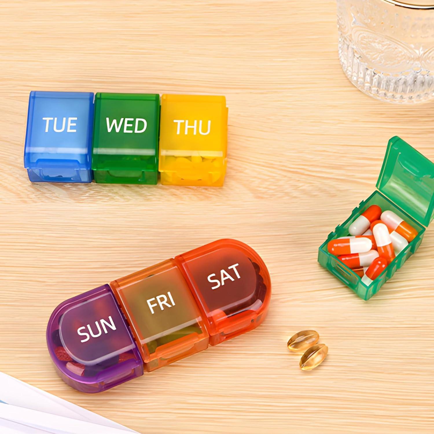 Organizador de Pastillas Semanal RSWHYY Multicolor 7 Días