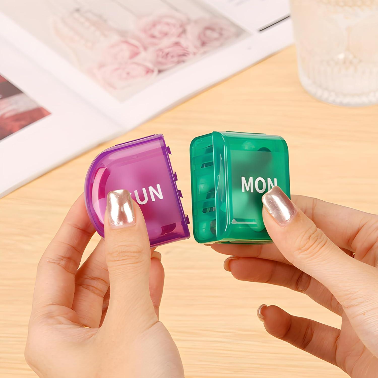 Organizador de Pastillas Semanal RSWHYY Multicolor 7 Días