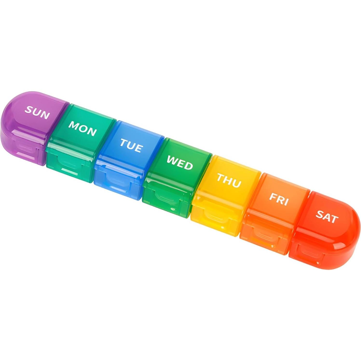 Organizador de Pastillas Semanal RSWHYY Multicolor 7 Días