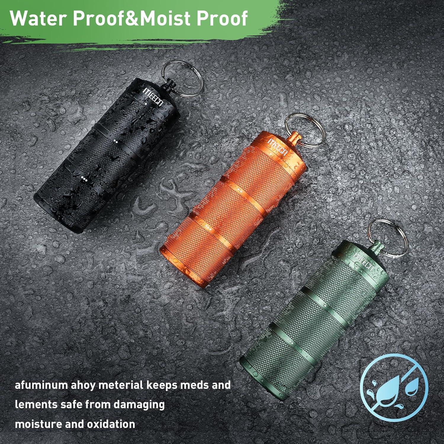 Organizador de Pastillas MEECN 3 Capas Aluminio Impermeable Negro