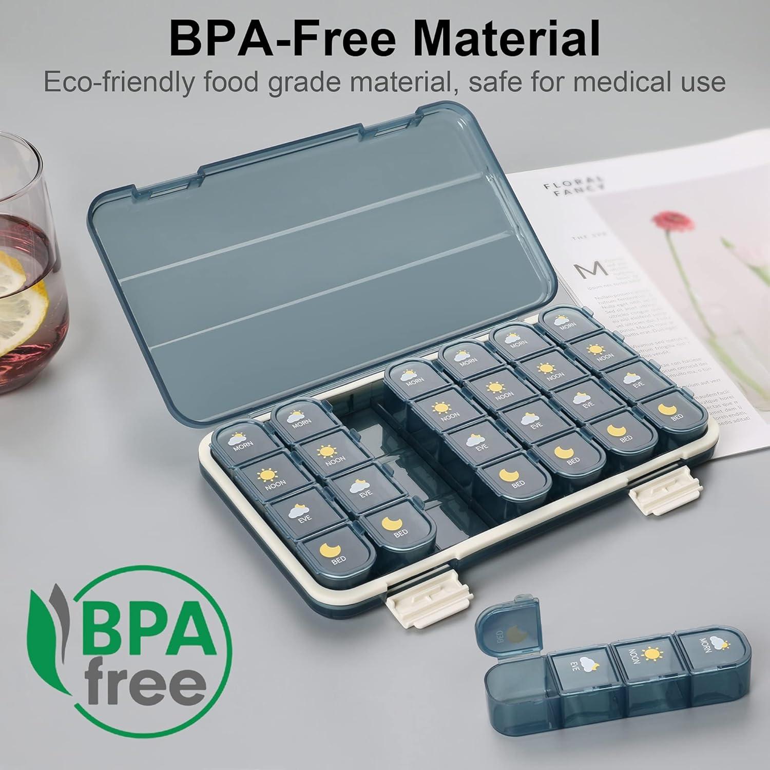 Organizador de Pastillas Acedada 4 Veces al Día 7 Días Azul