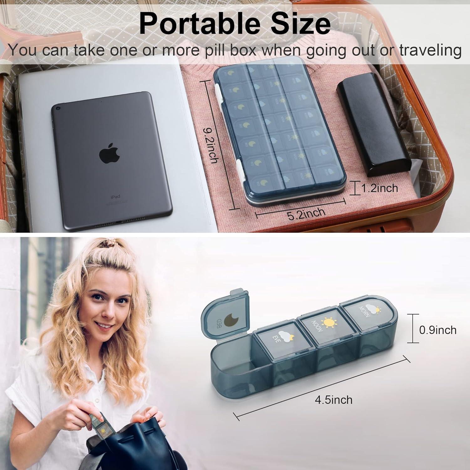 Organizador de Pastillas Acedada 4 Veces al Día 7 Días Azul