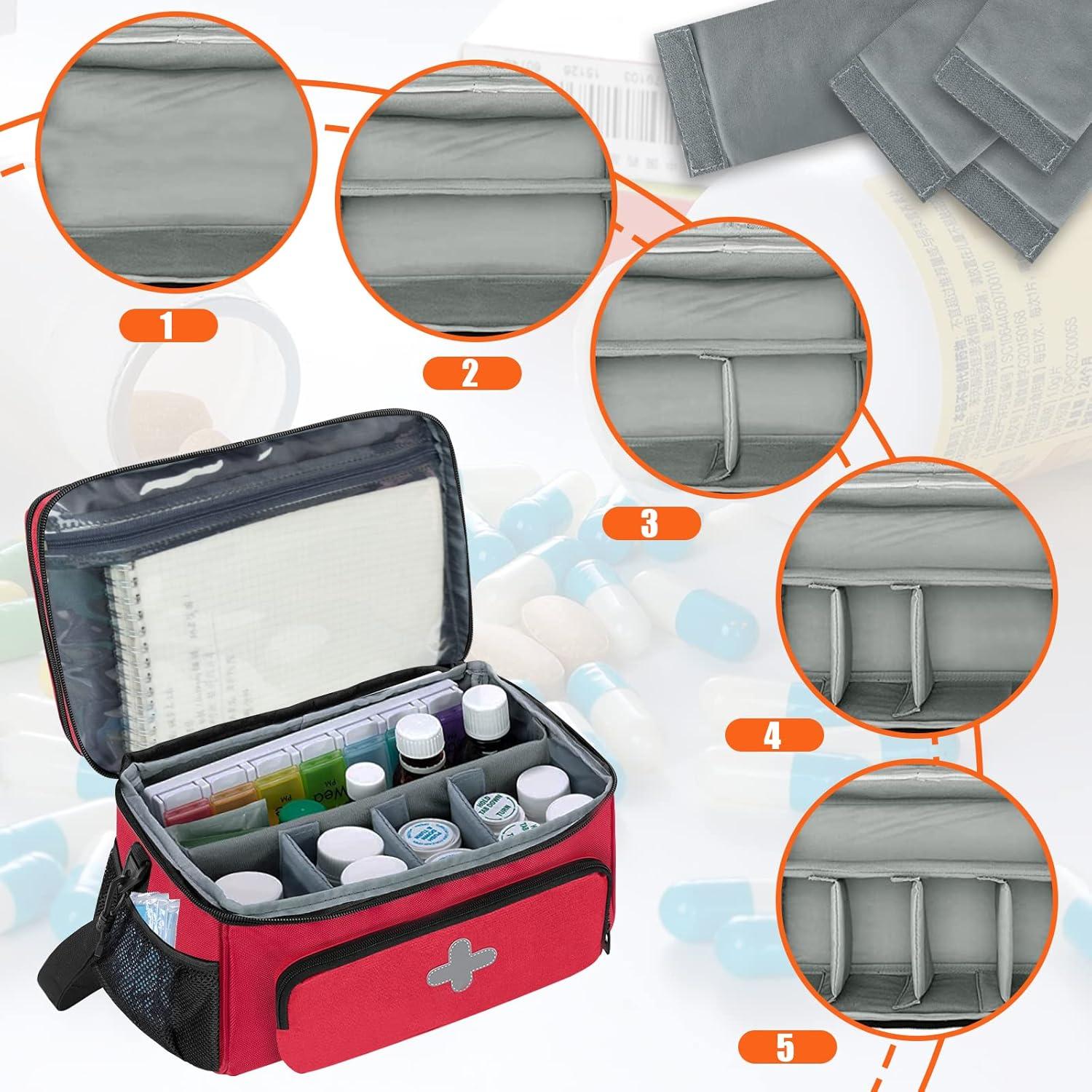 Bolsa de Almacenamiento de Medicamentos GDNasist Roja 30x20x17cm