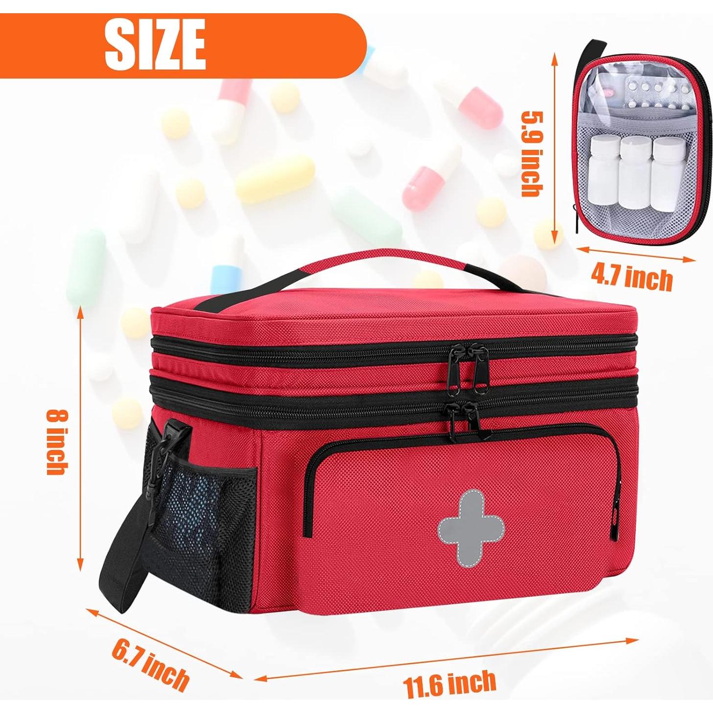 Bolsa de Almacenamiento de Medicamentos GDNasist Roja 30x20x17cm