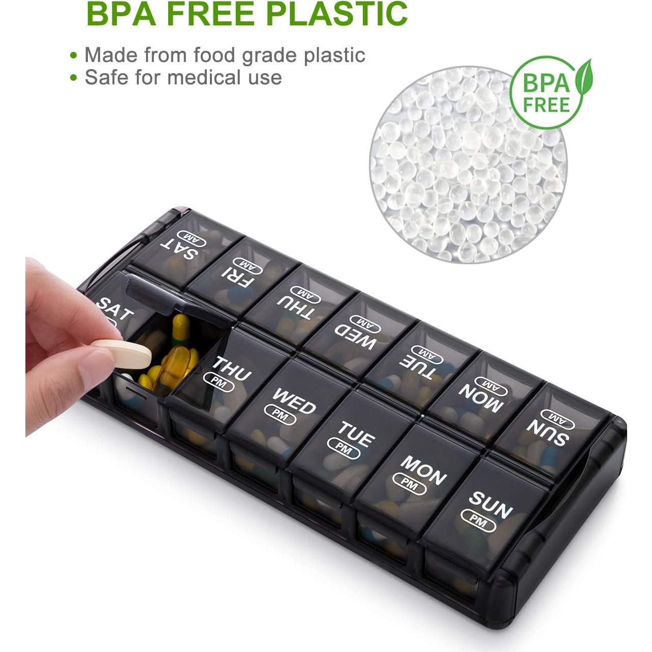 Organizador Semanal de Pastillas Sukuos 7 Días AM/PM Grande