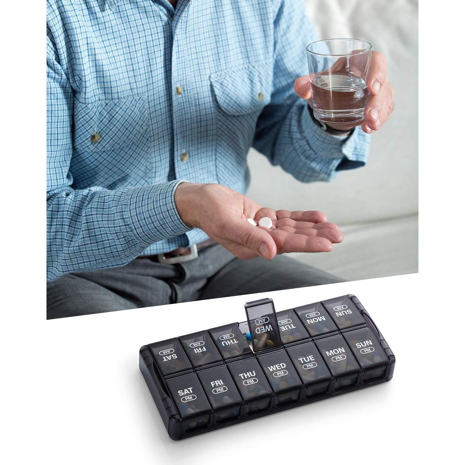 Organizador Semanal de Pastillas Sukuos 7 Días AM/PM Grande