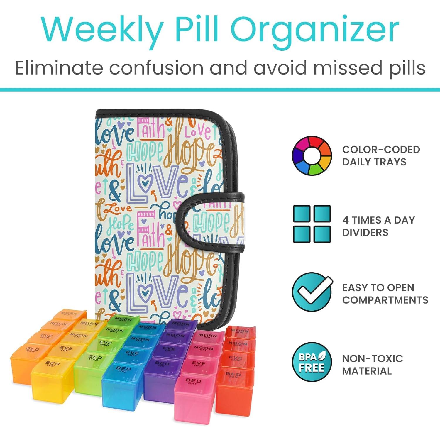 Organizador Semanal de Pastillas Vive - Estuche de Cuero 7 Cajas