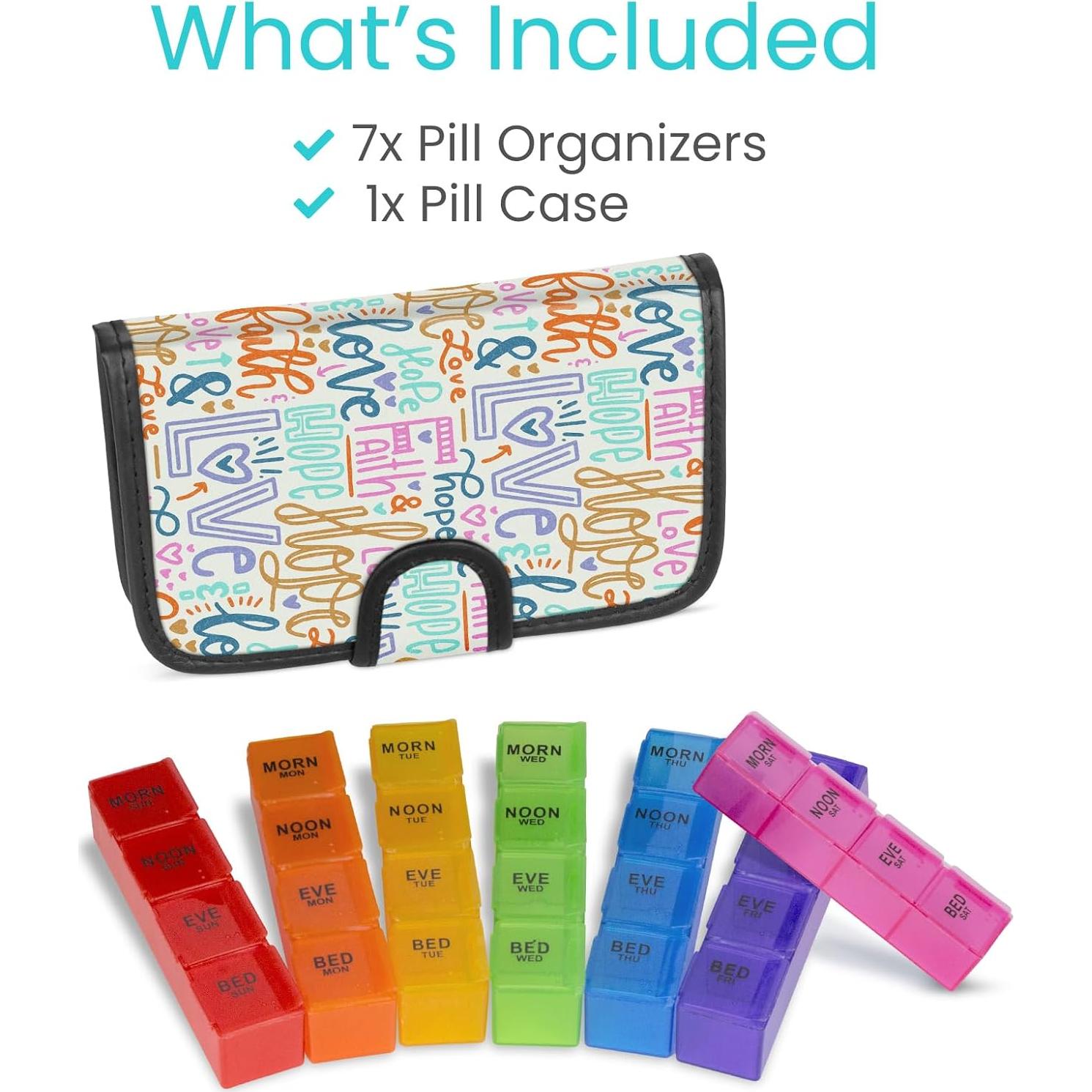 Organizador Semanal de Pastillas Vive - Estuche de Cuero 7 Cajas