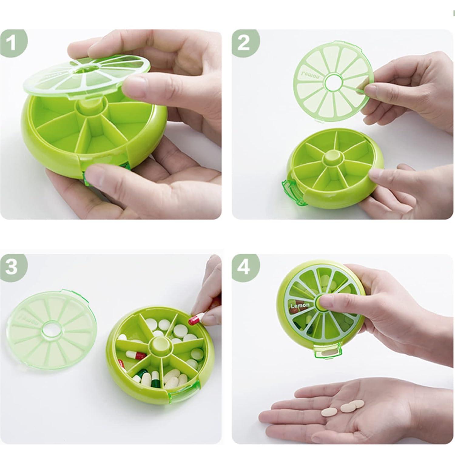 Organizador de Pastillas Semanal INVODA Limón - 7 Compartimentos