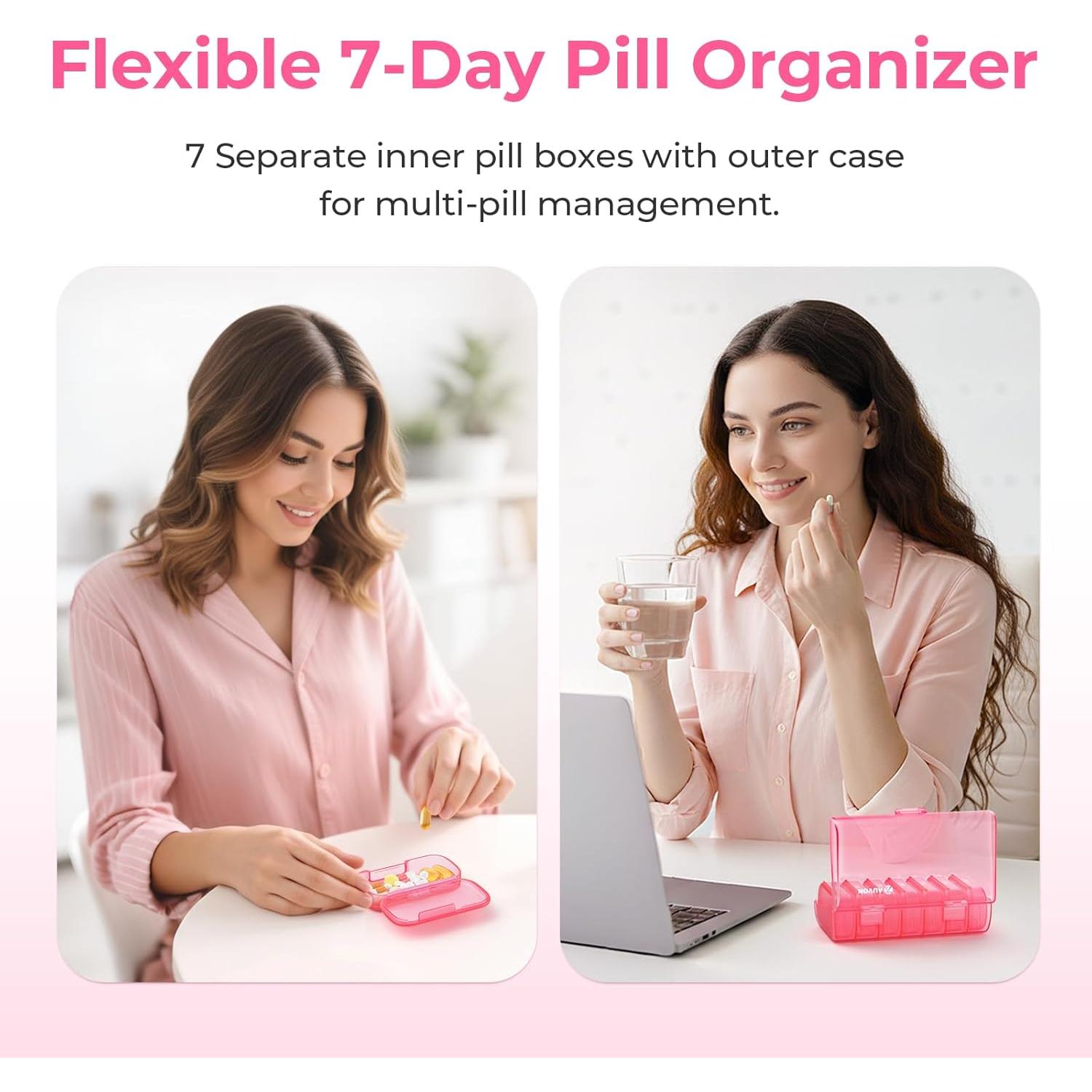 Organizador de Pastillas Semanal AUVON Grande 7 Días BPA