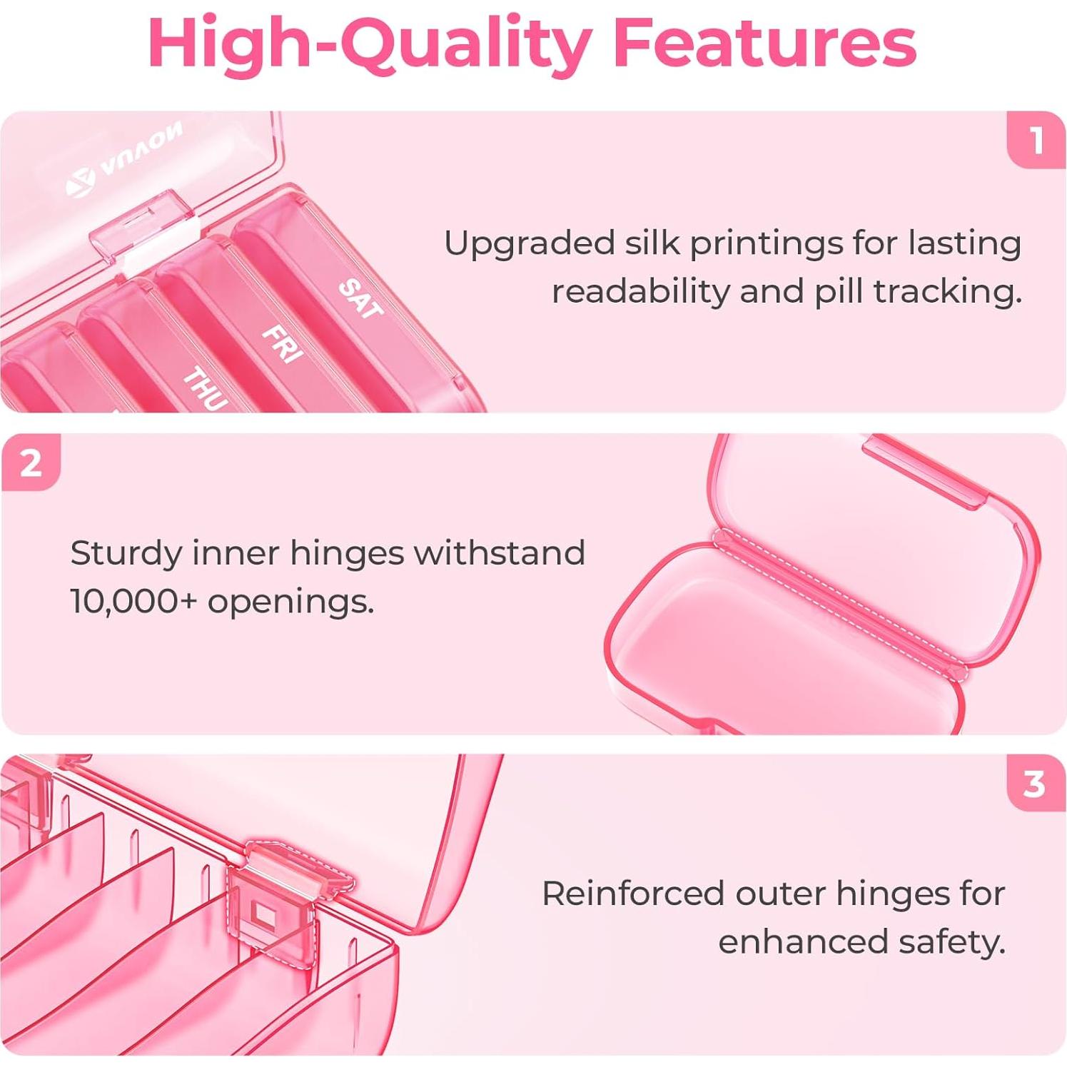 Organizador de Pastillas Semanal AUVON Grande 7 Días BPA