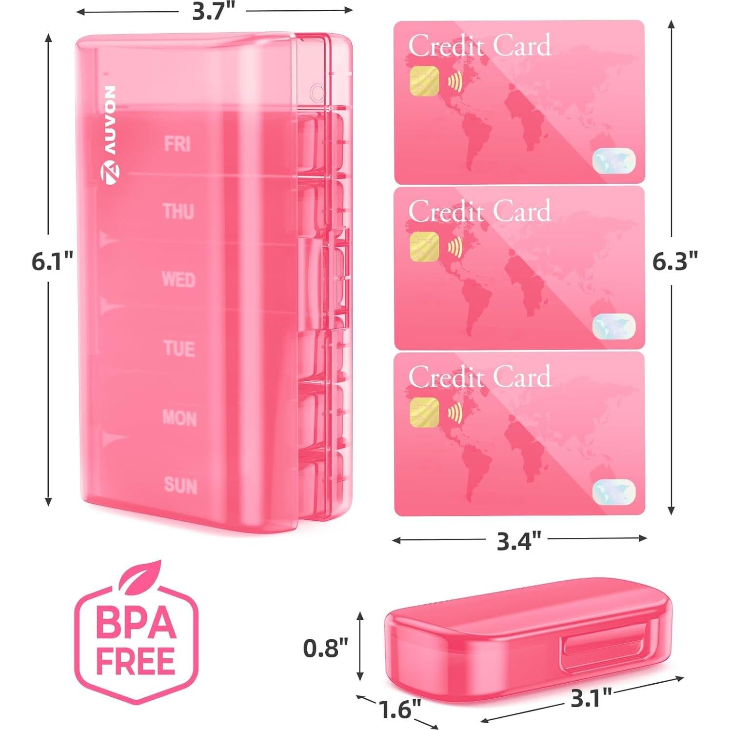 Organizador de Pastillas Semanal AUVON Grande 7 Días BPA