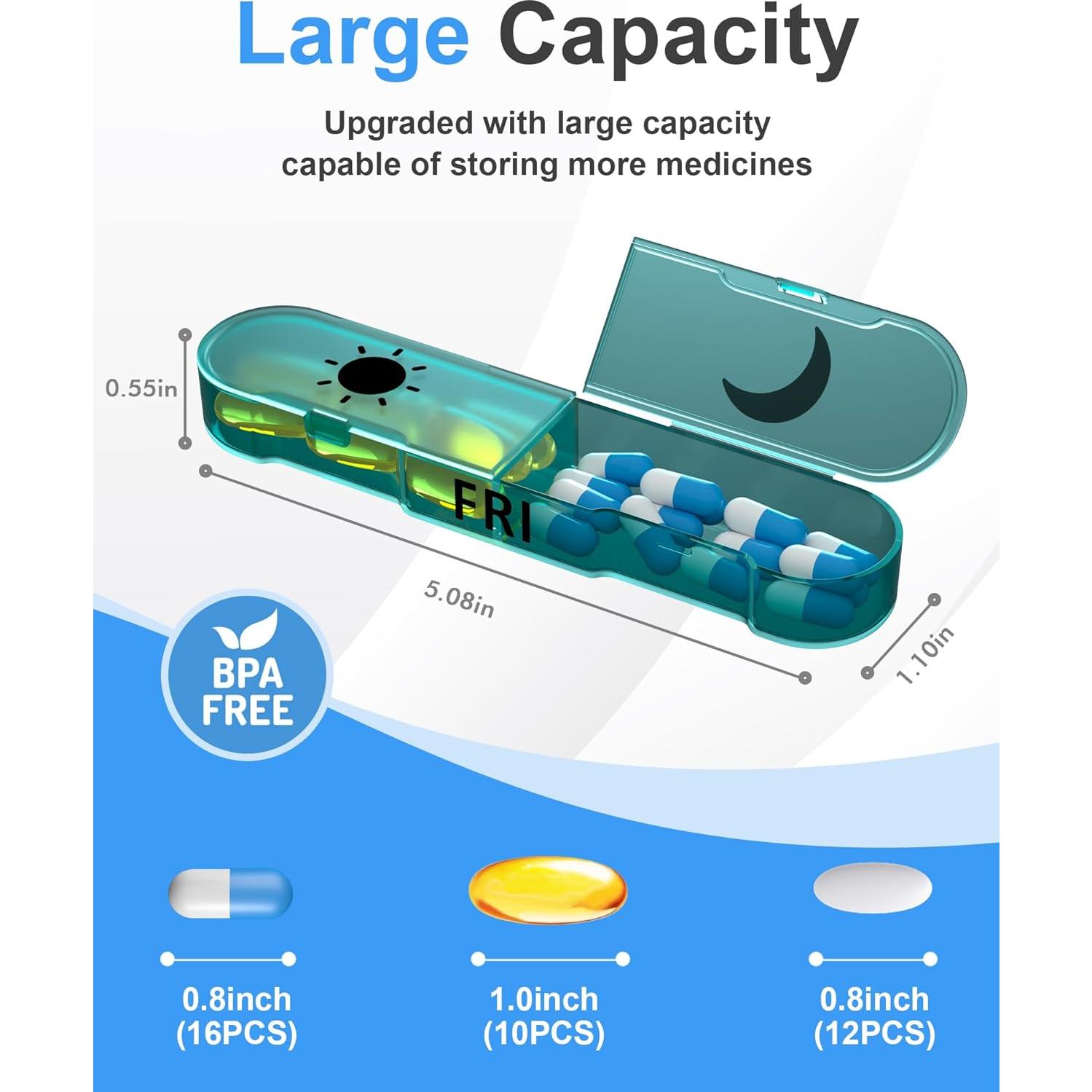 Organizador Semanal de Pastillas Funck AM PM 7 Días Portátil