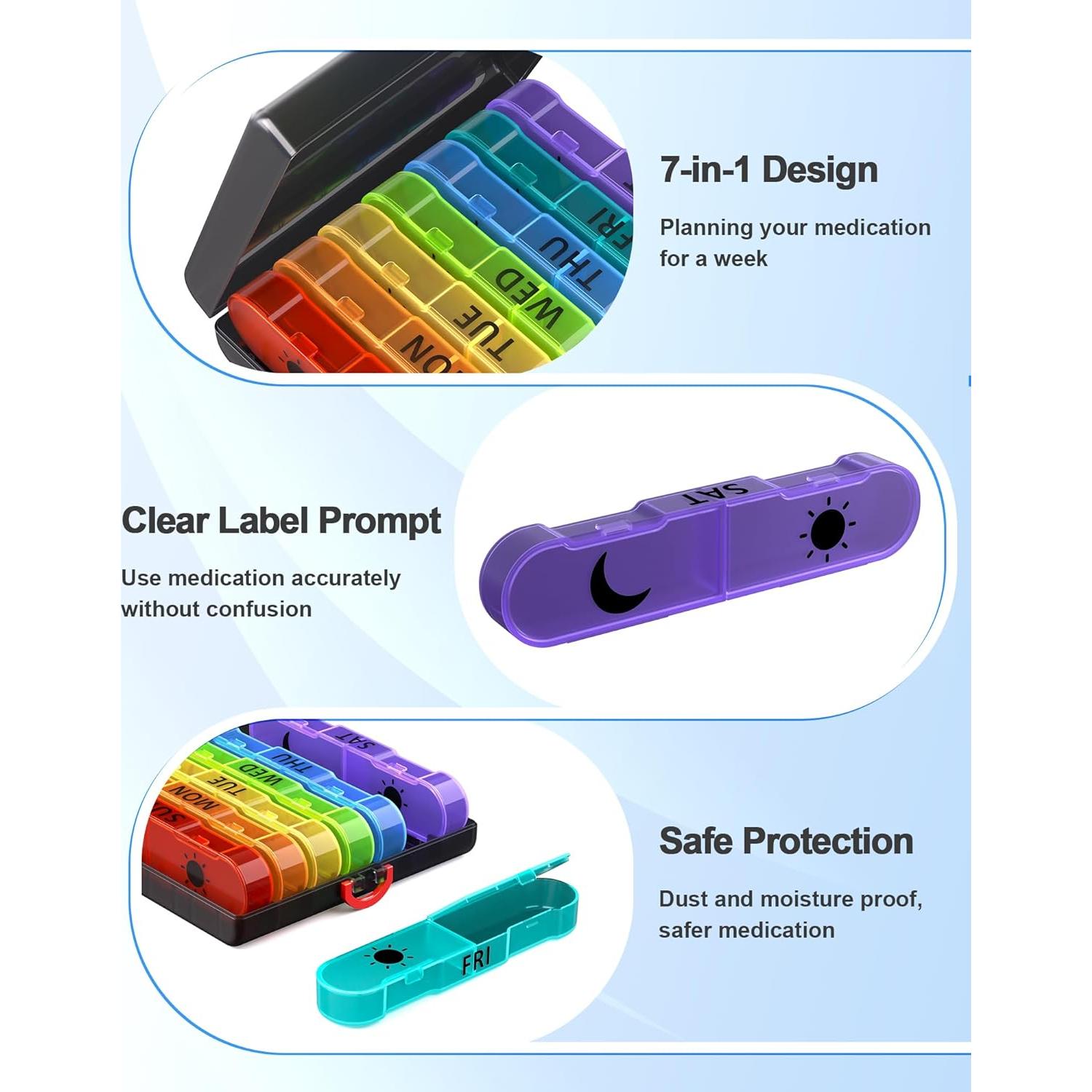 Organizador Semanal de Pastillas Funck AM PM 7 Días Portátil