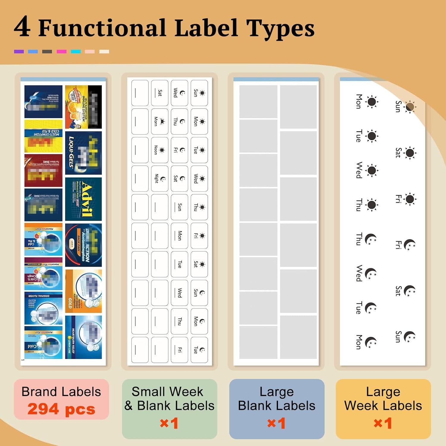Organizador de Pastillas Portátil PILABEL Rosa 14 Compartimentos