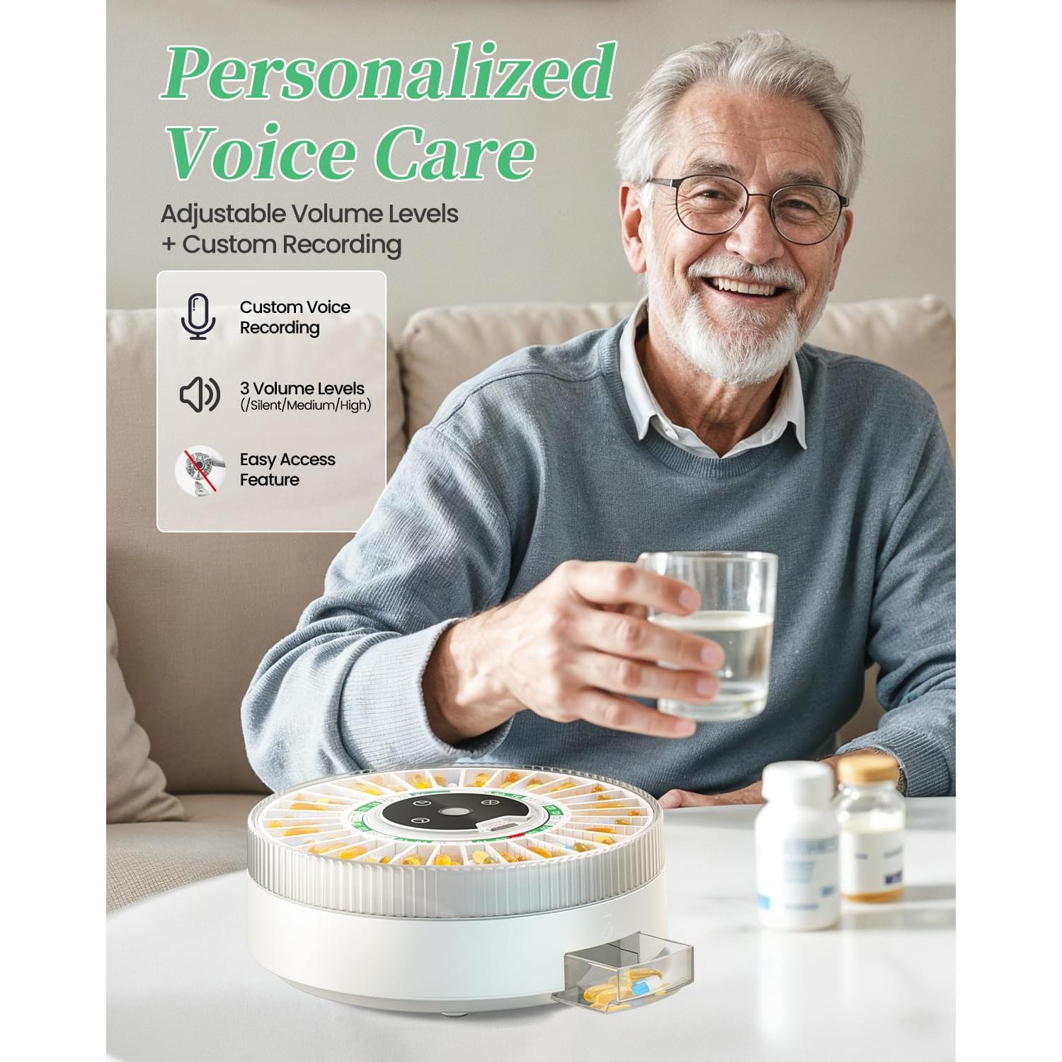 Dispensador de Pastillas Inteligente COLORWING 2025 Verde con Alarmas