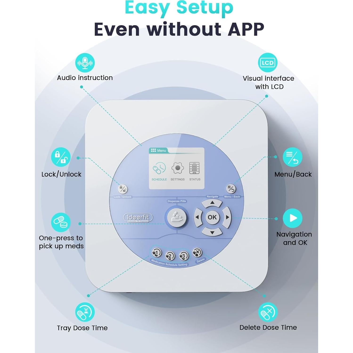 Dispensador Automático de Pastillas Ideerfit 3 Bandejas LCD