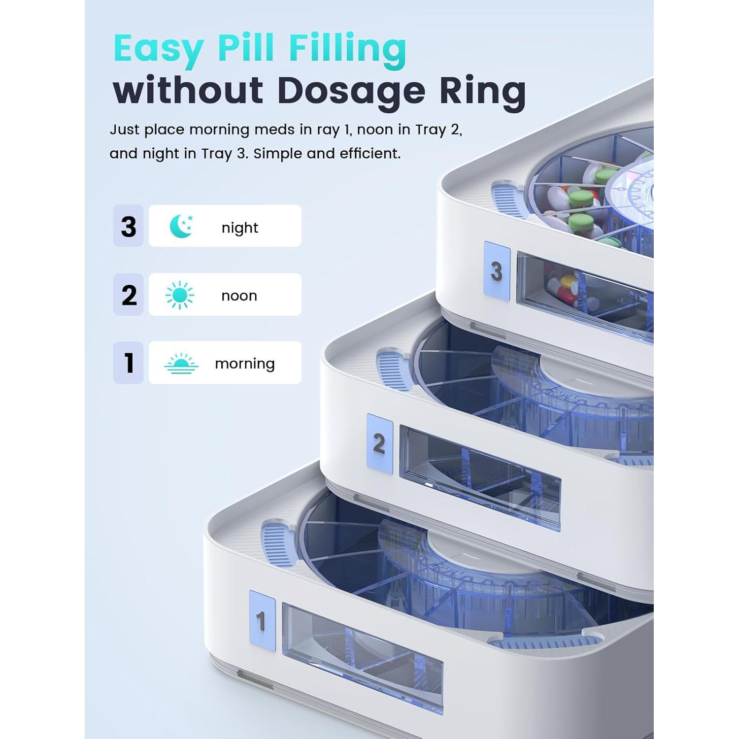 Dispensador Automático de Pastillas Ideerfit 3 Bandejas LCD