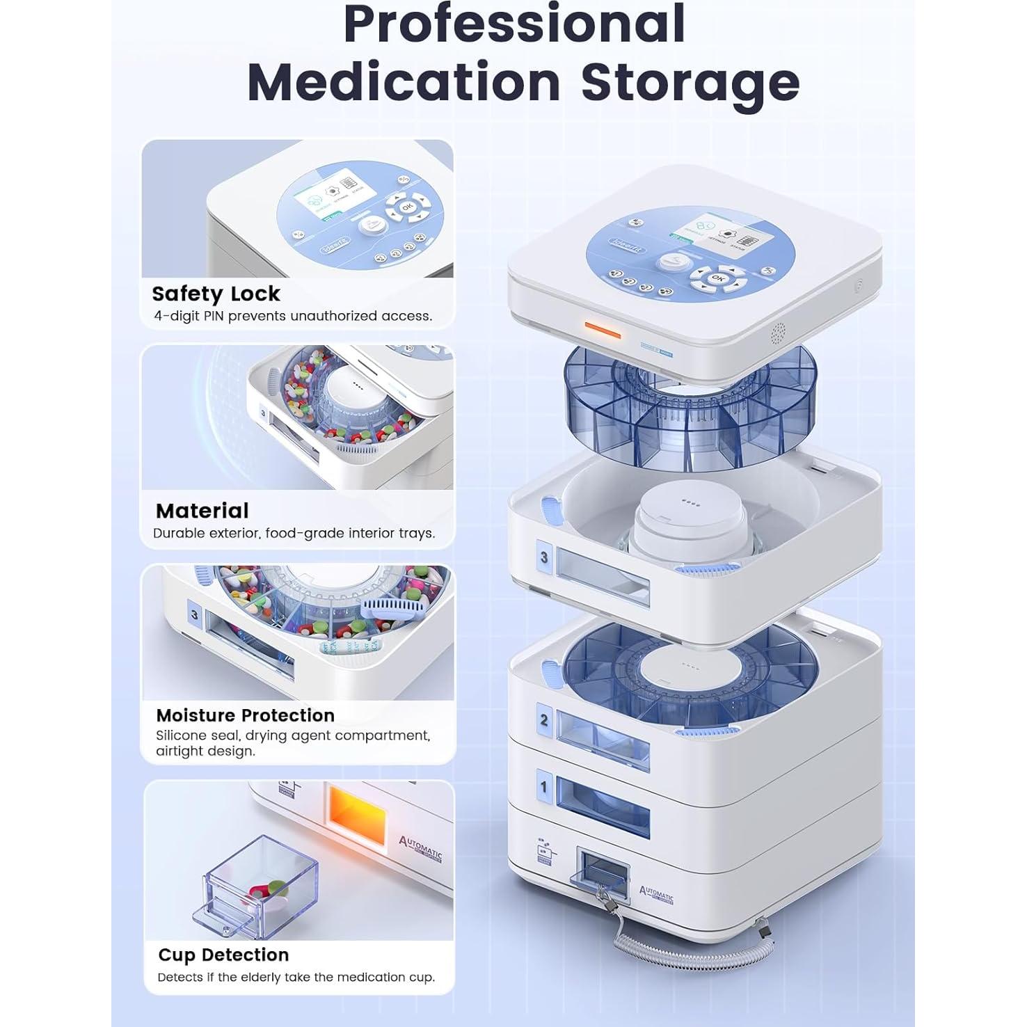Dispensador Automático de Pastillas Ideerfit 3 Bandejas LCD