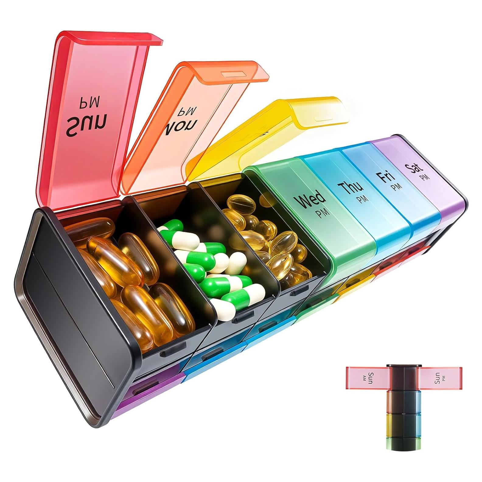 Organizador de Pastillas Semanal XXL Daviky 2 Veces al Día AM PM