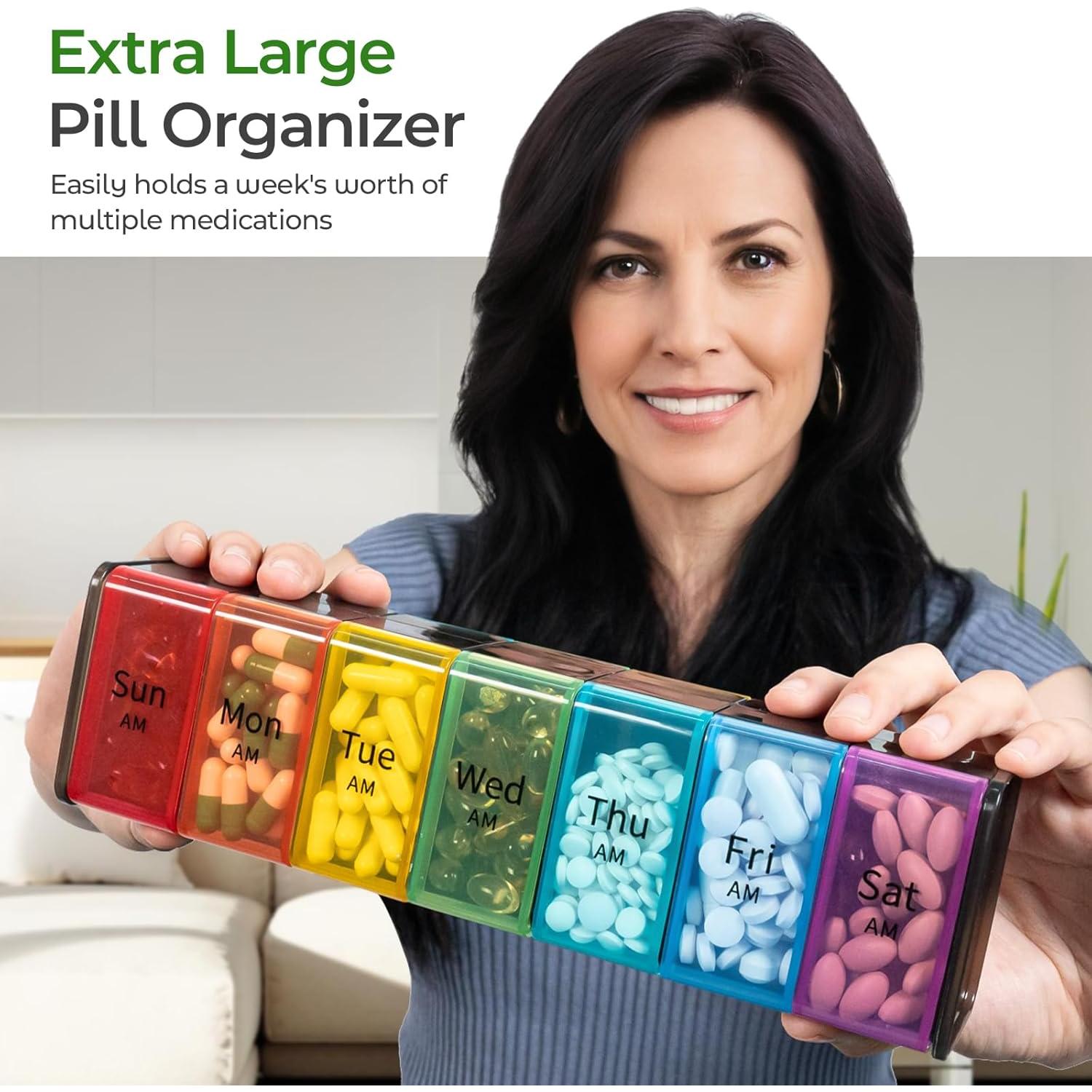 Organizador de Pastillas Semanal XXL Daviky 2 Veces al Día AM PM
