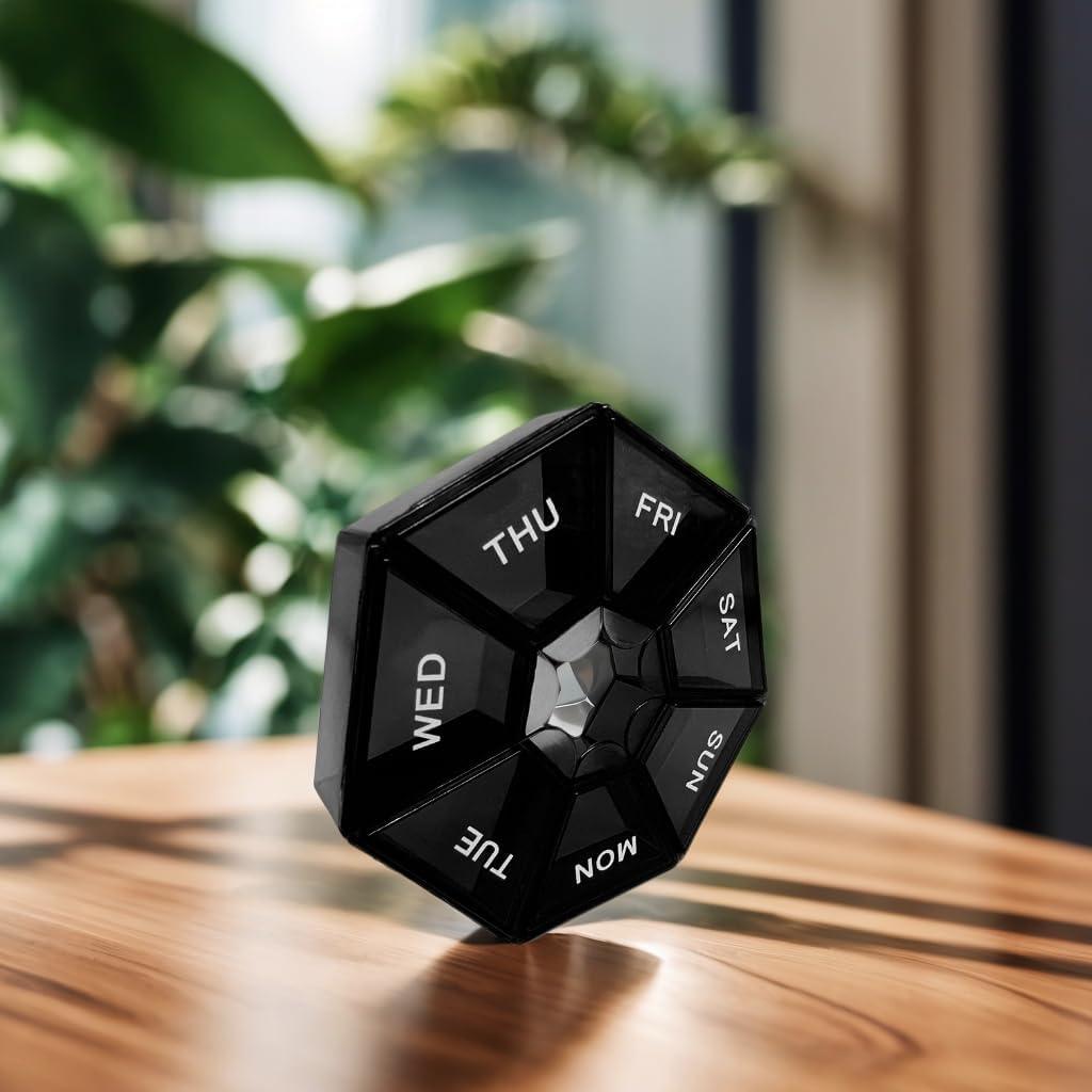 Organizador de Pastillas Diarias LIEBCTRL Negro 7 Días