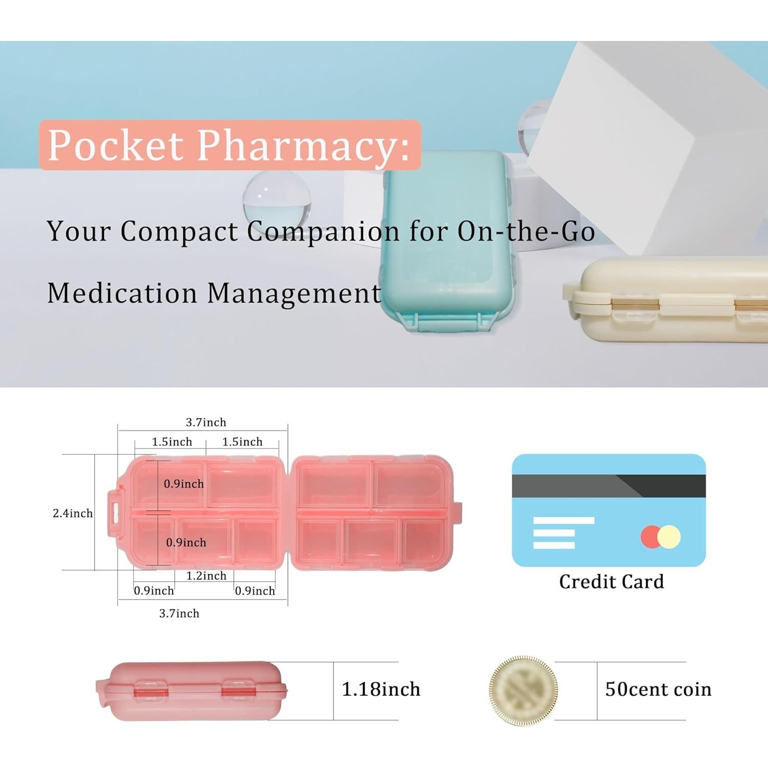 Organizador de Pastillas YIXIAN 7 Días Azul con Etiquetas