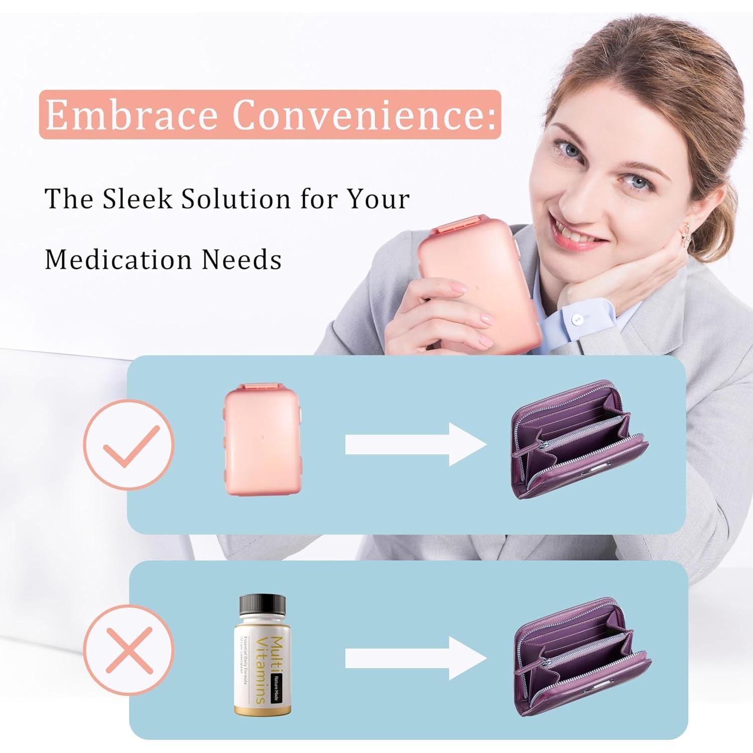 Organizador de Pastillas YIXIAN 7 Días Azul con Etiquetas